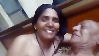 Indian senior aunty having fuck-a-thon with her hubby