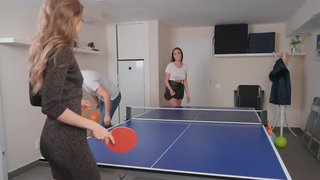 Samantha Sparkle seduces Kristof Cale in the table tennis room