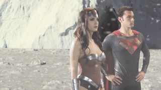 Lovely Wonder Woman jumps all over Superman's hard lollipop