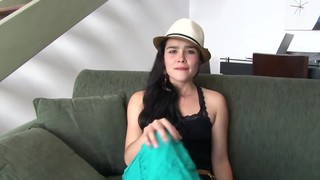 Pornographer screws pale-skinned babe with uber-sexy black hair