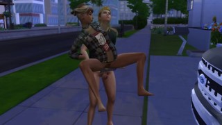 Les Sims 4 Lux Demarco fuck in front of the building