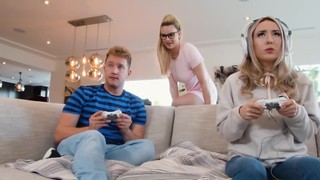 Dude sneakily cuckolding his naughty gamer gf